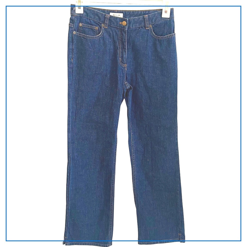 Van Heusen Women's Blue Stretch Denim Jeans Straight Leg Sz. 4 Regular Dark Wash